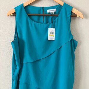 NWT Calvin Klein Medium Teal Sleevless Blouse / Shell